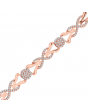 Reef Knot and Round Design Pave set Diamond Bracelet in 18ct Red Gold